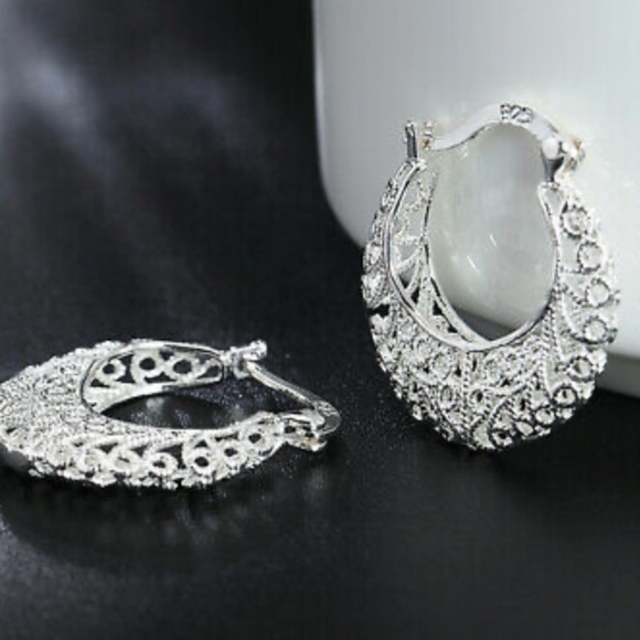 New 925 Sterling silver Hoop Earrings - Picture 3 of 4
